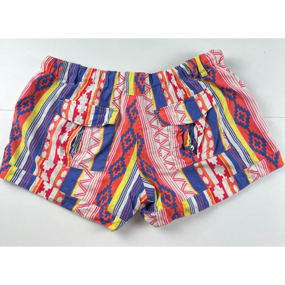 Mossimo Bright Orange Blue Tribal Aztec Shorts Size 7 Boho Western Southwestern - Picture 8 of 8